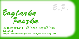 boglarka paszka business card